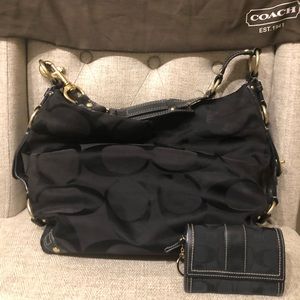 Authentic Coach handbag w/wallet.